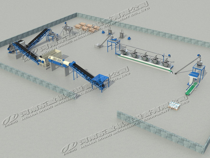 3D video of garri processing machine running in garri processing factory