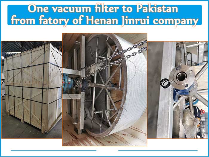One vacuum filter is delivering to Pakistan from fatory of Henan Jinrui company