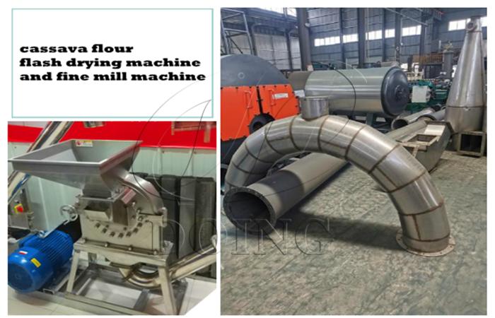 cassava flour flash drying machine and fine mill machine