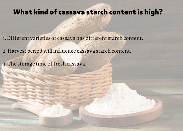 different cassava starch content