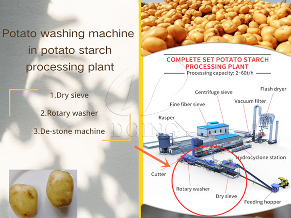 Advantages of potato washing machine in potato starch processing plant