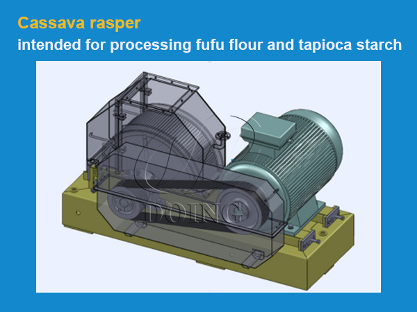 The introduction to cassava rasper intended for processing fufu flour and tapioca starch