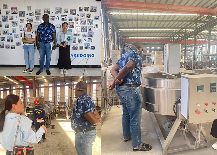 guinean customer visiting henan jinrui's factory