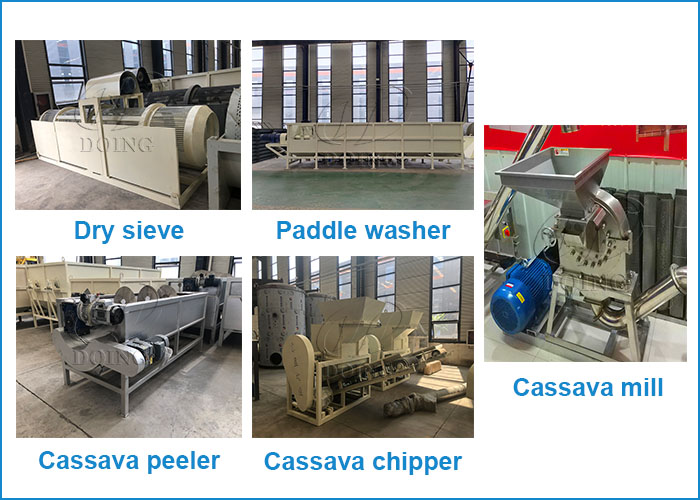 dry cassava flour processing chain