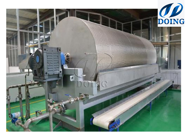 What equipment can sieve starch water from cassava dough?