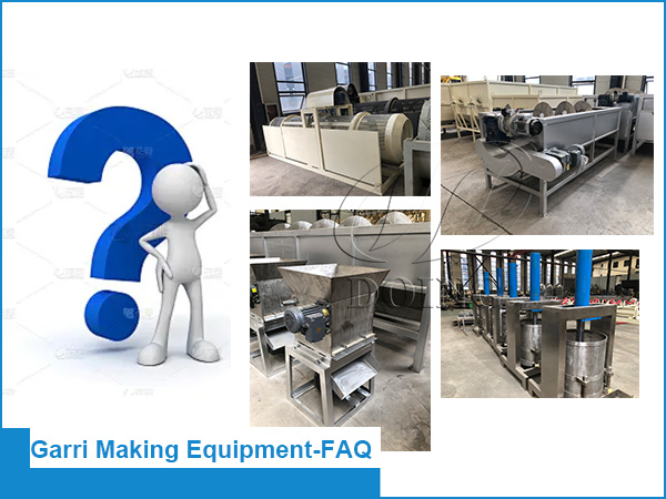Common technological questions that clients asked when buying garri making equipment