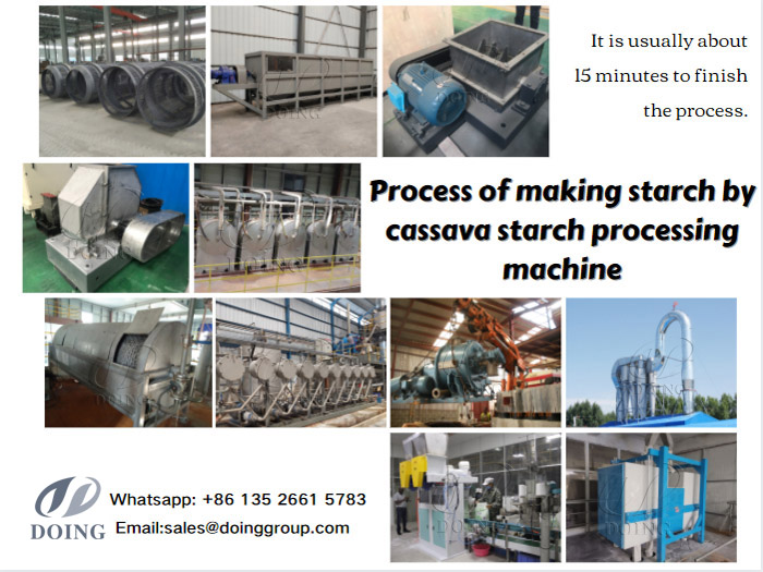 What is the process of making starch by cassava starch processing machine?