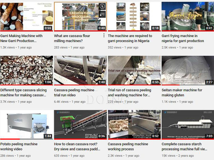 partial screenshot of cassava processing plant video publised by henan jinrui company in youtobe