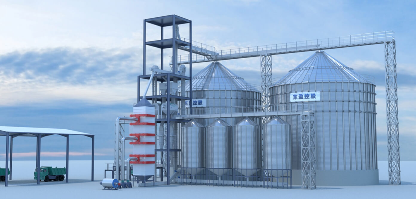 Grain silo system 3D model