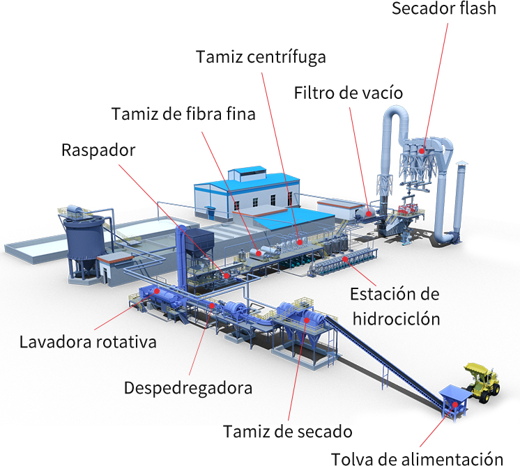 Planta procesadora de almidón de patata.
