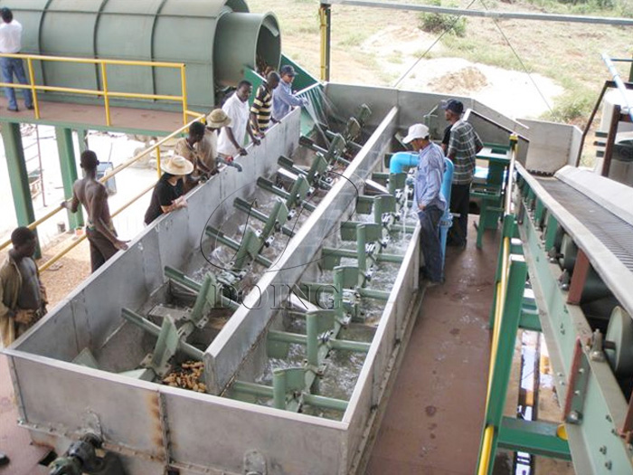 What is the water consumption in cassava starch processing line?