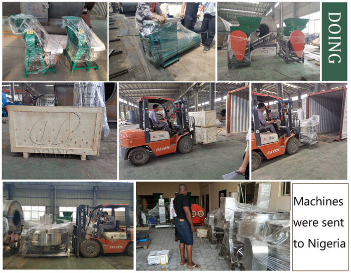 cassava processing machines were sent to overseas warehouse in Nigeria
