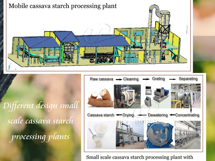 Different design small scale cassava starch processing plants