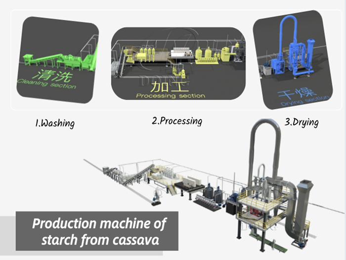 production of starch from cassava