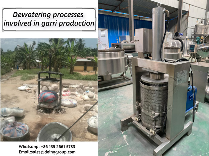 processes involved in garri production