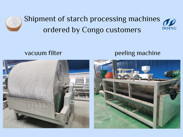 Shipment of starch processing machines ordered by customers in the Congo