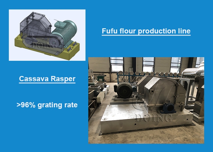 cassava rasper intended for fufu flour production