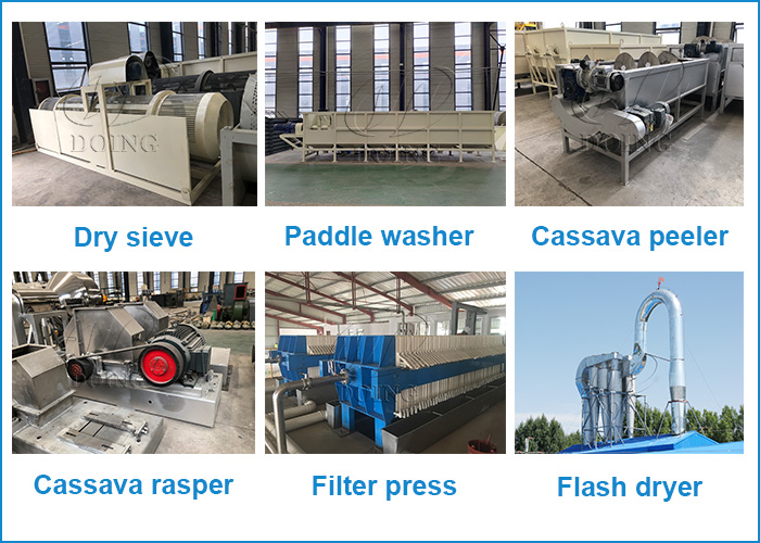 wet method cassava flour processing chain