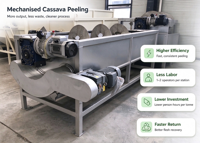 Cassava peeling machine