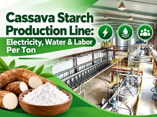 Cassava Starch Production Line: Electricity, Water & Labor Per Ton