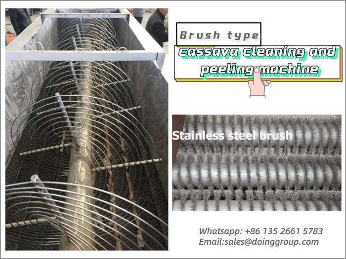 brush type cassava cleaning and peeling machine